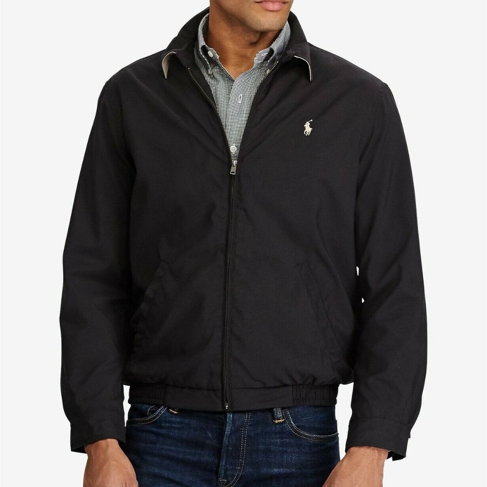 Polo Ralph Lauren Me Black Zip Pony Logo Bi Swing Windbreaker Zip Jacket.
